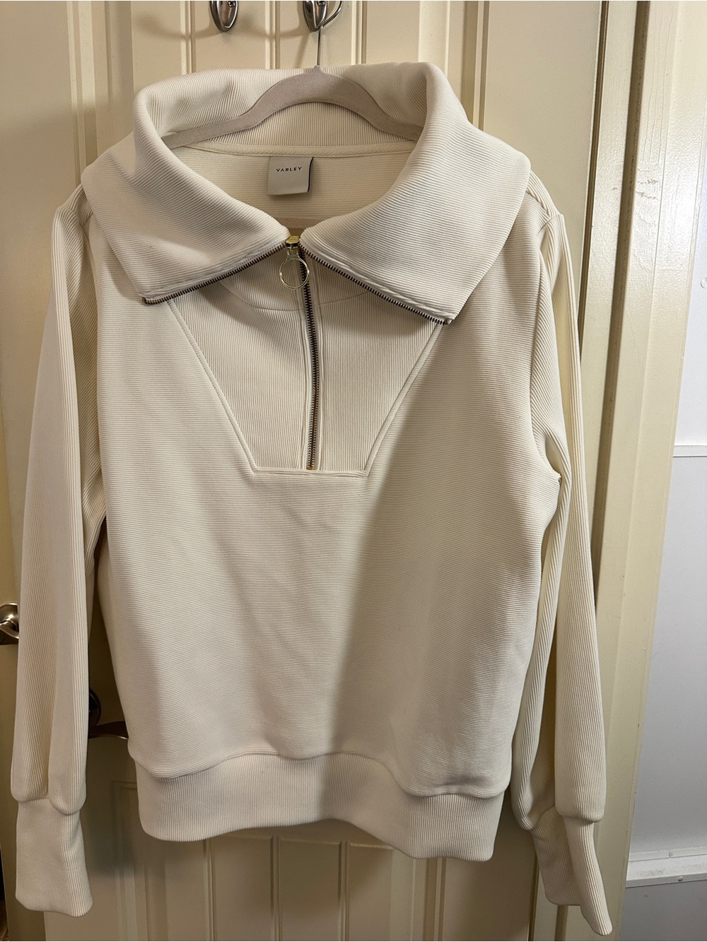 Varley Men's Half-Zip Pullover in Ivory Cream